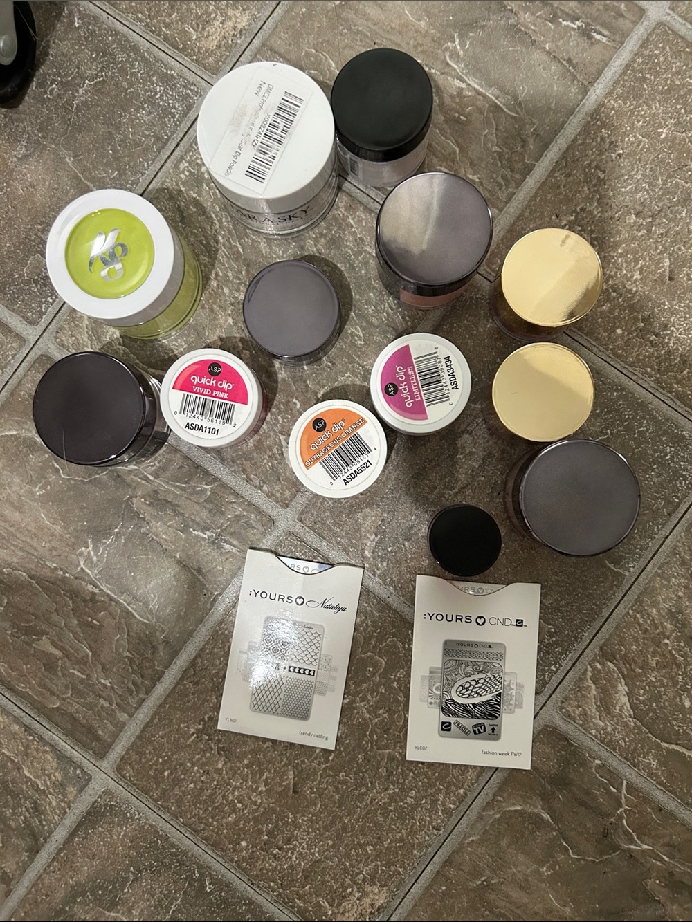 CND & Mixed Brand Nail Dips and Powders - Assorted Gray, Gold, Pink, Green